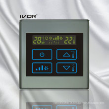 Interruptor de toque de termóstato de ar condicionado de 4 tubulações em moldura de plástico (SK-AC2300B-4P-N)